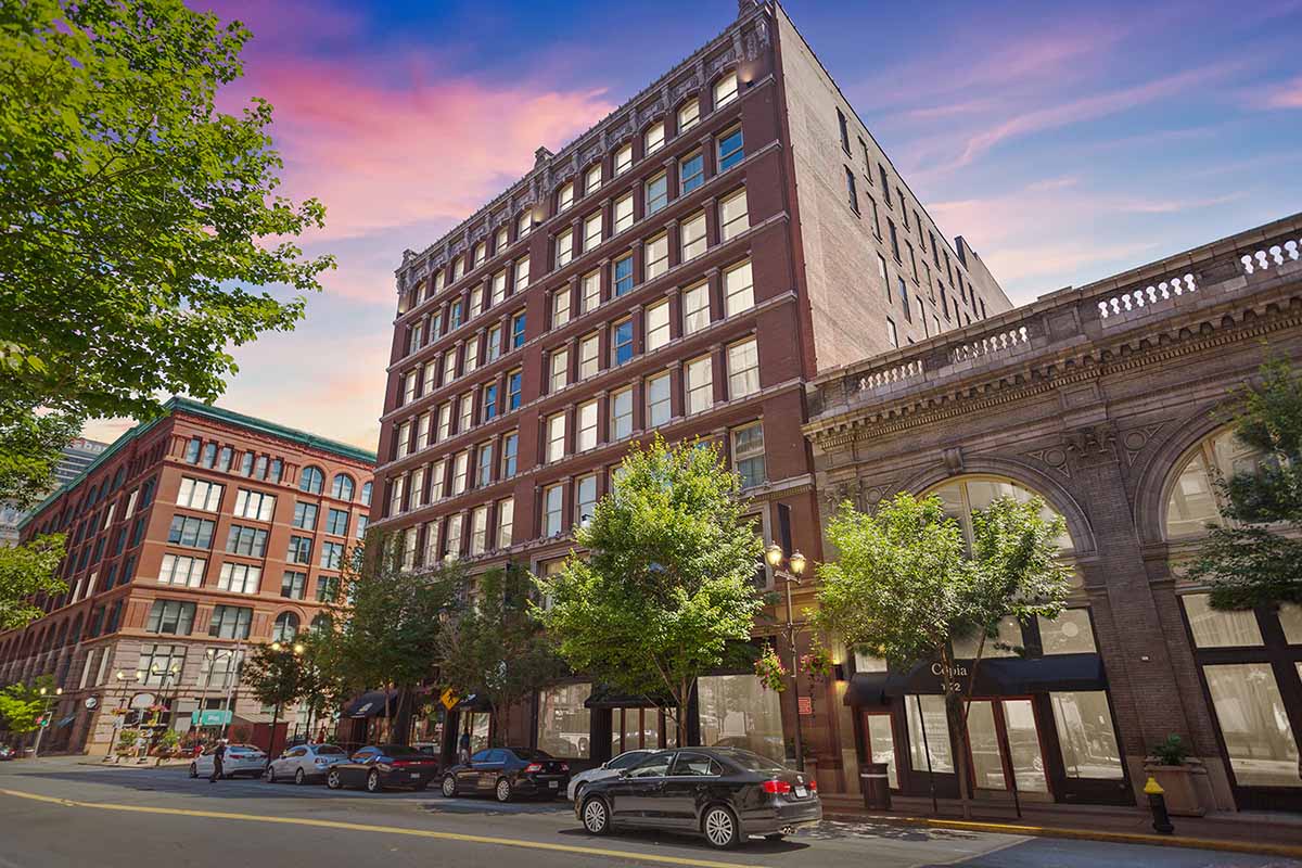 Exterior street view of Vanguard / Copia building